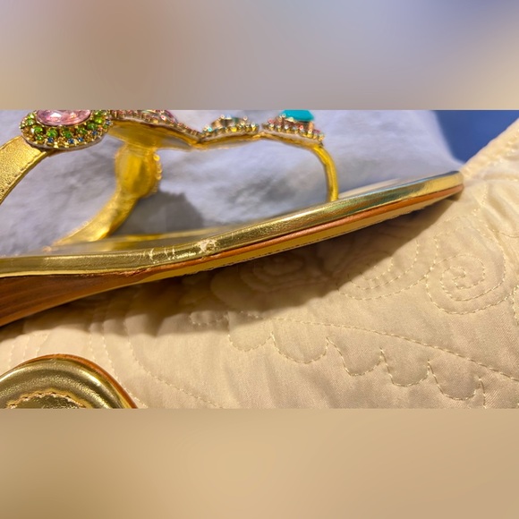 💎 VINCE CAMUTO Jeweled Demi Wedge Sandals - size 38 NWOT 💎 - Picture 11 of 11